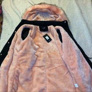 Faux Fur Puffer Winter Coat Utility Jacket
